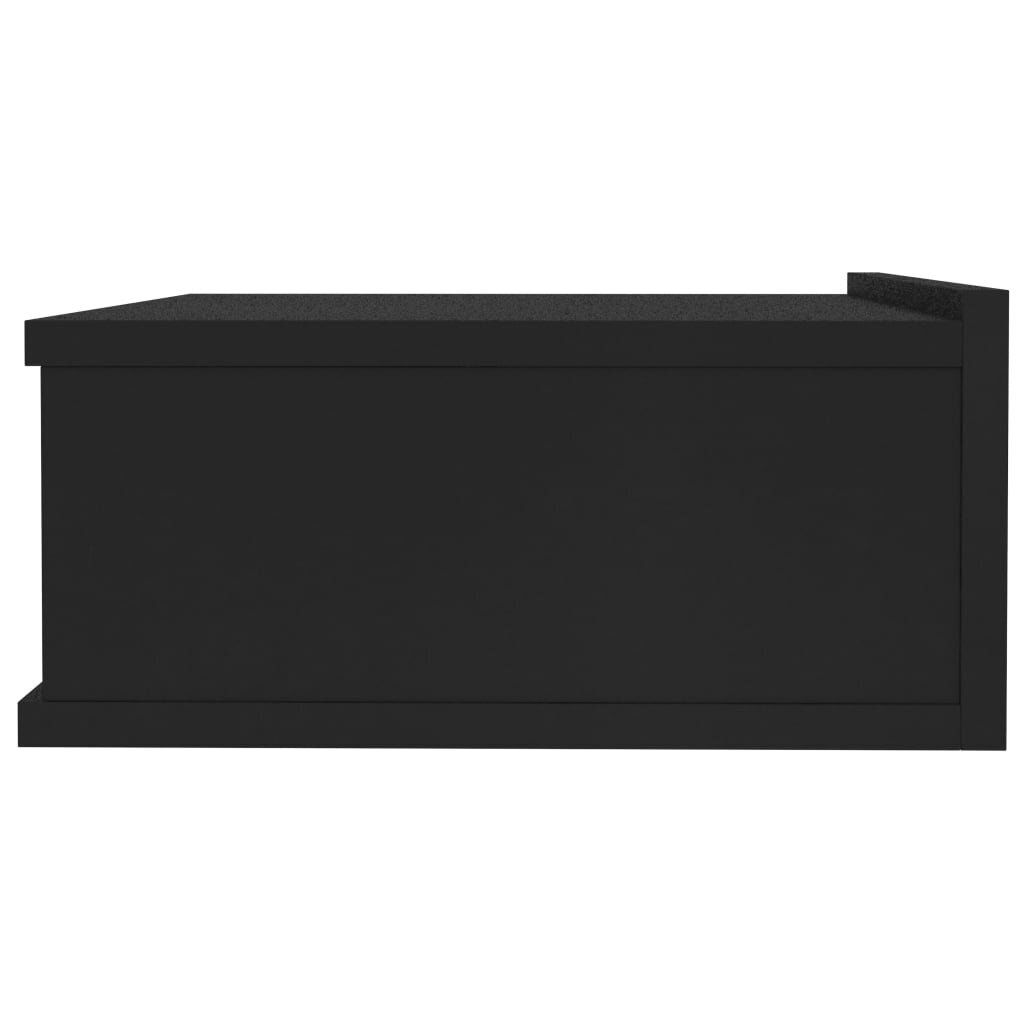 vidaXL Kelluvat yöpöydät 2 kpl musta 40x30x15 cm lastulevy hinta ja tiedot | Yöpöydät | hobbyhall.fi