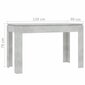vidaXL Ruokapöytä betoninharmaa 120x60x76 cm lastulevy hinta ja tiedot | Ruokapöydät | hobbyhall.fi