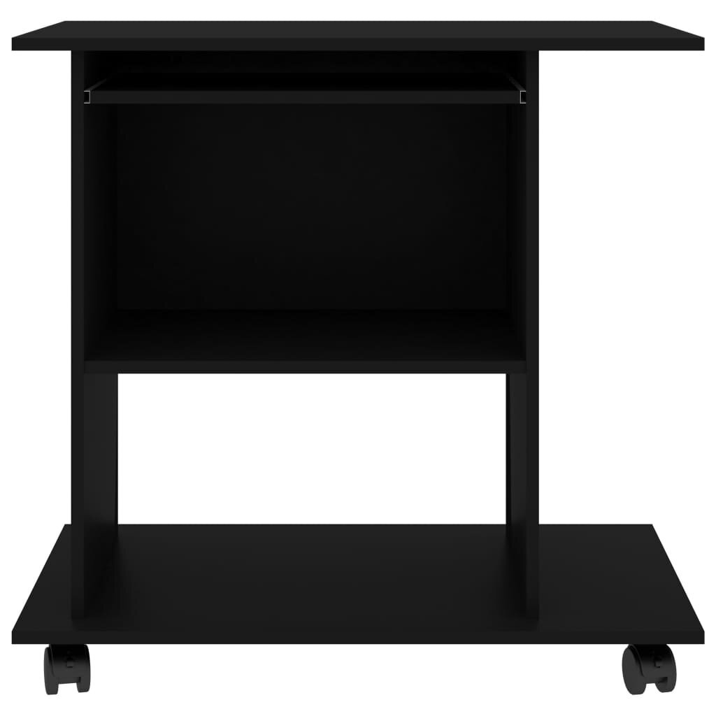 vidaXL Tietokonepöytä musta 80x50x75 cm lastulevy hinta ja tiedot | Tietokonepöydät ja työpöydät | hobbyhall.fi