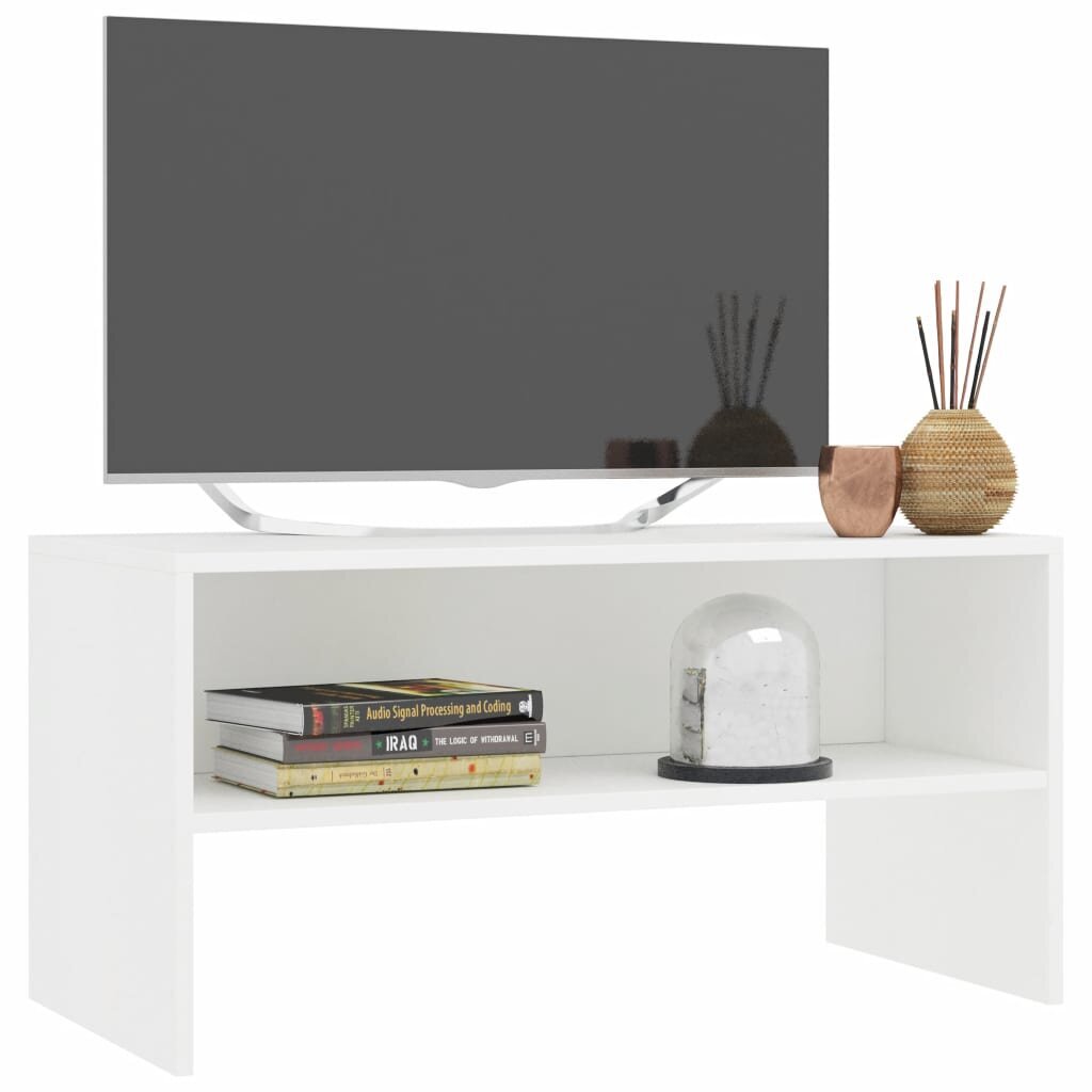 vidaXL TV-taso valkoinen 80x40x40 cm lastulevy hinta ja tiedot | TV-tasot | hobbyhall.fi