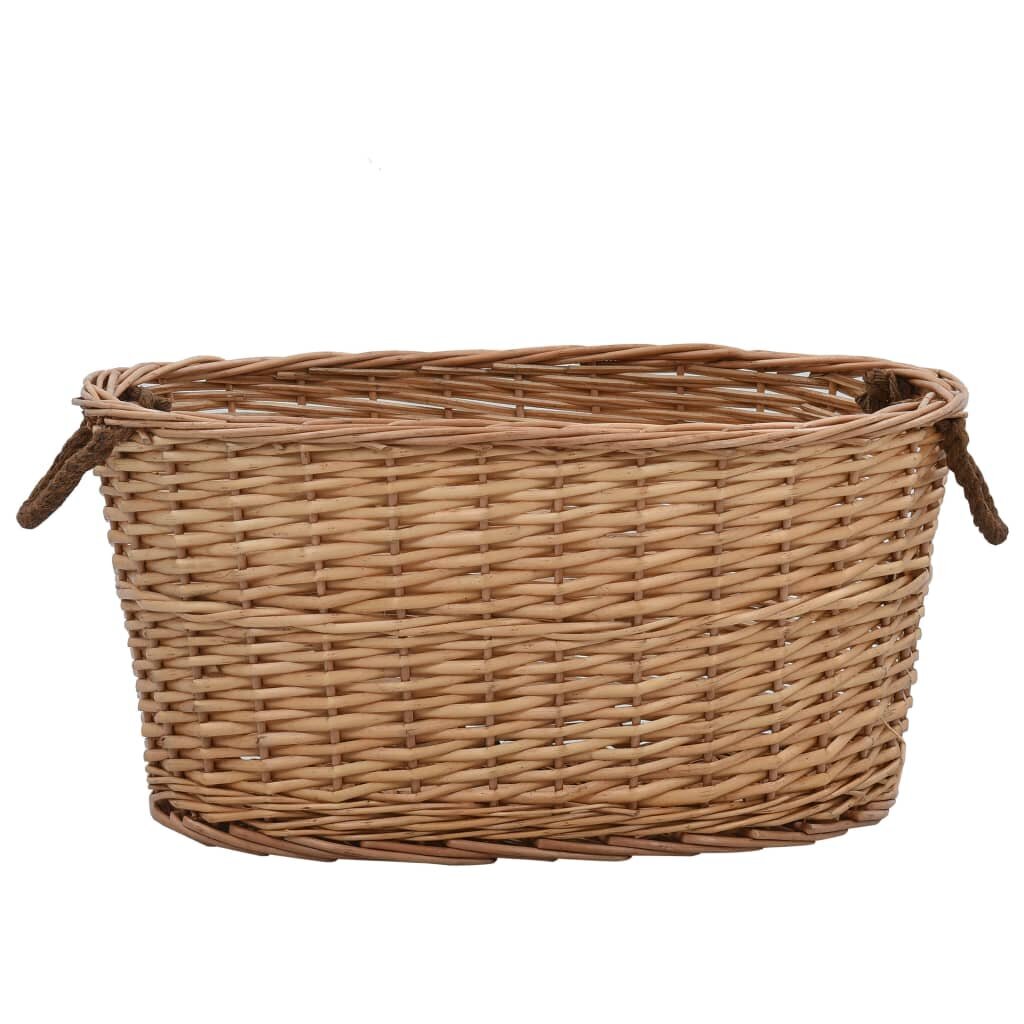 vidaXL Polttopuukori kantokahvoilla 58x42x29 cm luonnollinen paju hinta ja tiedot | Takka- ja uunitarvikkeet | hobbyhall.fi