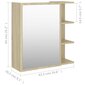 vidaXL Kylpyhuoneen peilikaappi Sonoma-tammi 62,5x20,5x64 cm lastulevy hinta ja tiedot | Kylpyhuonekaapit | hobbyhall.fi