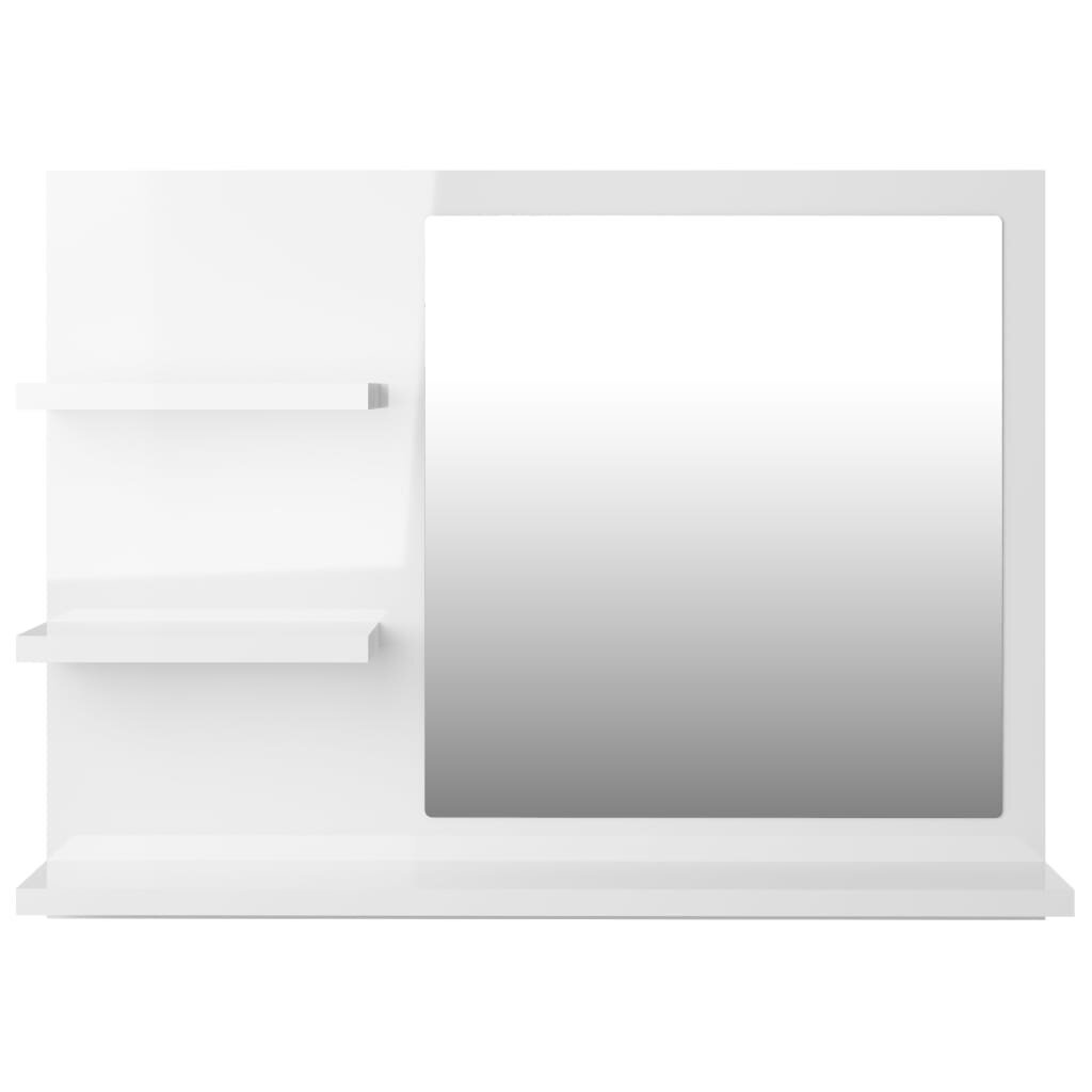 vidaXL Kylpyhuonepeili korkeakiilto valkoinen 60x10,5x45 cm lastulevy hinta ja tiedot | Kylpyhuonepeilit | hobbyhall.fi