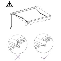 vidaXL Automaattisesti sisäänkelattava markiisi 400x300cm kelt./valk. hinta ja tiedot | Aurinkovarjot ja markiisit | hobbyhall.fi