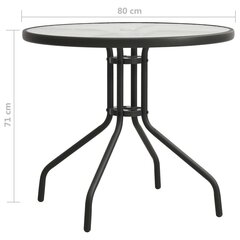 vidaXL Bistropöytä antrasiitti Ø80x71 cm teräs hinta ja tiedot | Puutarhapöydät | hobbyhall.fi