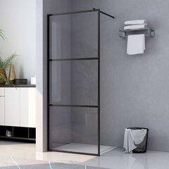 vidaXL Walk-in suihkun seinäke kirkas ESG-lasi musta 80x195 cm hinta ja tiedot | Suihkuseinät ja -ovet | hobbyhall.fi