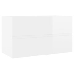 vidaXL Allaskaappi korkeakiilto valkoinen 80x38,5x45 cm lastulevy hinta ja tiedot | Kylpyhuonekaapit | hobbyhall.fi