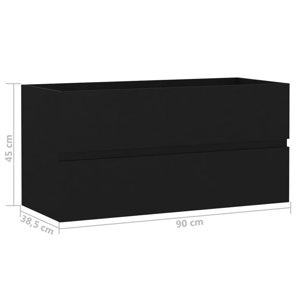 vidaXL Allaskaappi musta 90x38,5x45 cm lastulevy hinta ja tiedot | Kylpyhuonekaapit | hobbyhall.fi