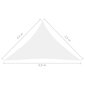 vidaXL Aurinkopurje Oxford-kangas kolmio 3,5x3,5x4,9 m valkoinen hinta ja tiedot | Aurinkovarjot ja markiisit | hobbyhall.fi