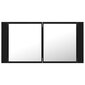 vidaXL Kylpyhuoneen LED peilikaappi musta 90x12x45 cm akryyli hinta ja tiedot | Kylpyhuonekaapit | hobbyhall.fi