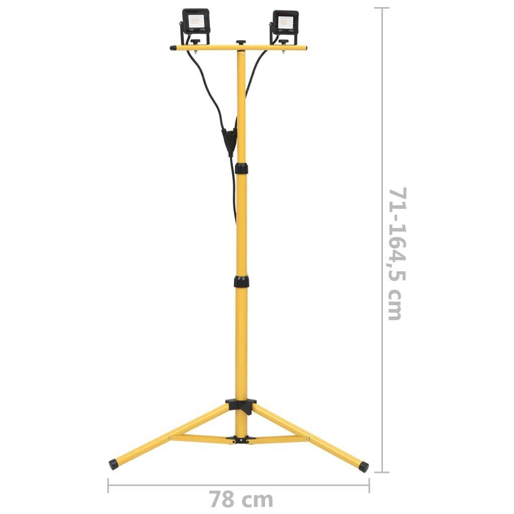 vidaXL LED-valonheitin kolmijalalla 2x10 W kylmä valkoinen hinta ja tiedot | Taskulamput ja valonheittimet | hobbyhall.fi