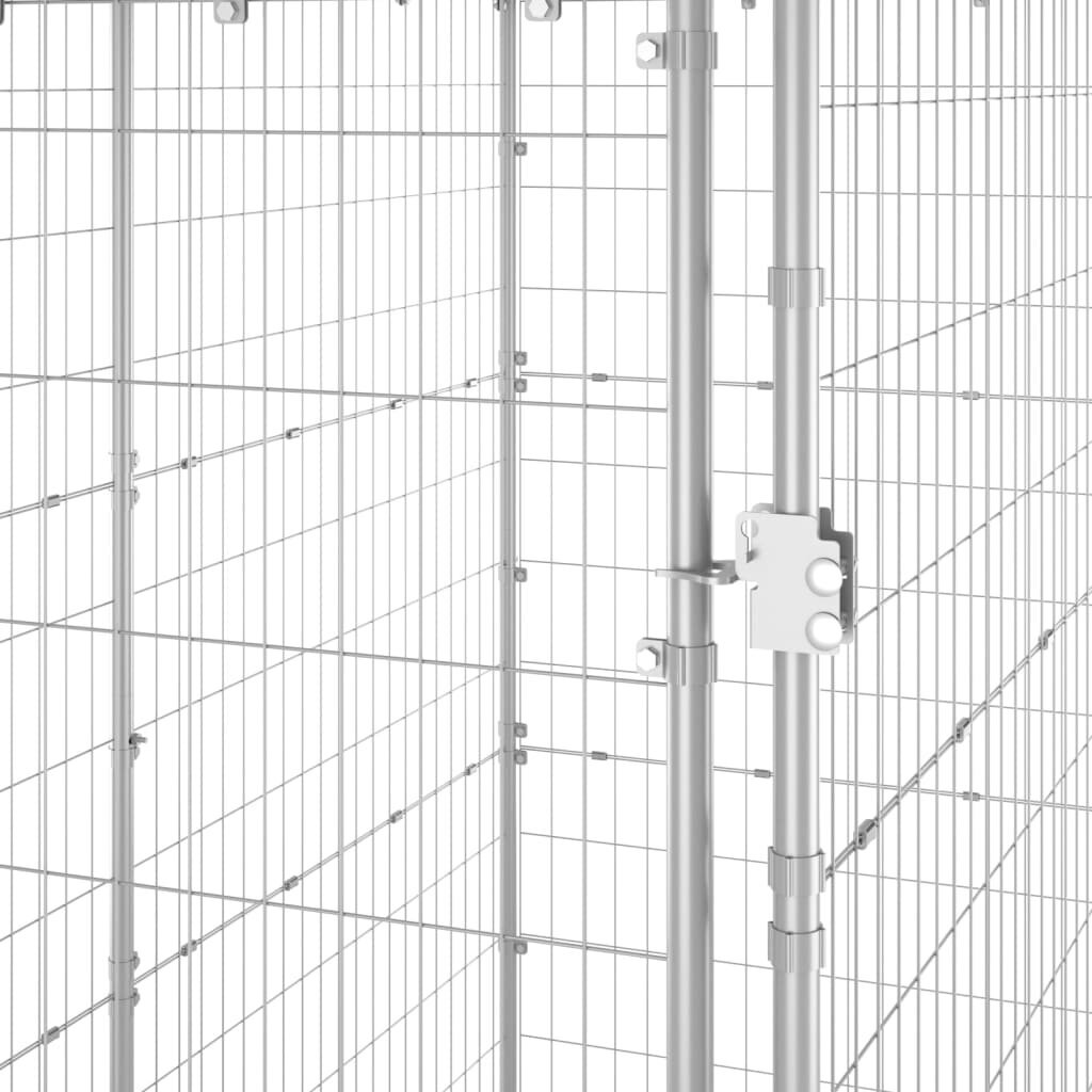 vidaXL Koiran ulkohäkki katolla galvanoitu teräs 110x220x180 cm hinta ja tiedot | Pedit ja pesät | hobbyhall.fi