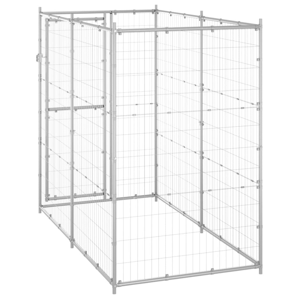 vidaXL Koiran ulkohäkki galvanoitu teräs 110x220x180 cm hinta ja tiedot | Pedit ja pesät | hobbyhall.fi