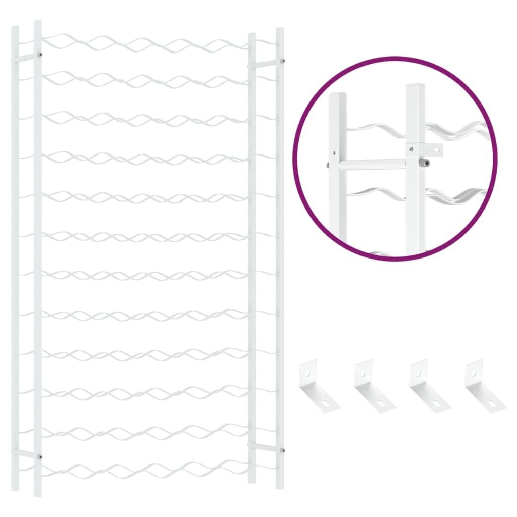 vidaXL Viinipulloteline 72 pullolle valkoinen metalli hinta ja tiedot | Hyllyt | hobbyhall.fi