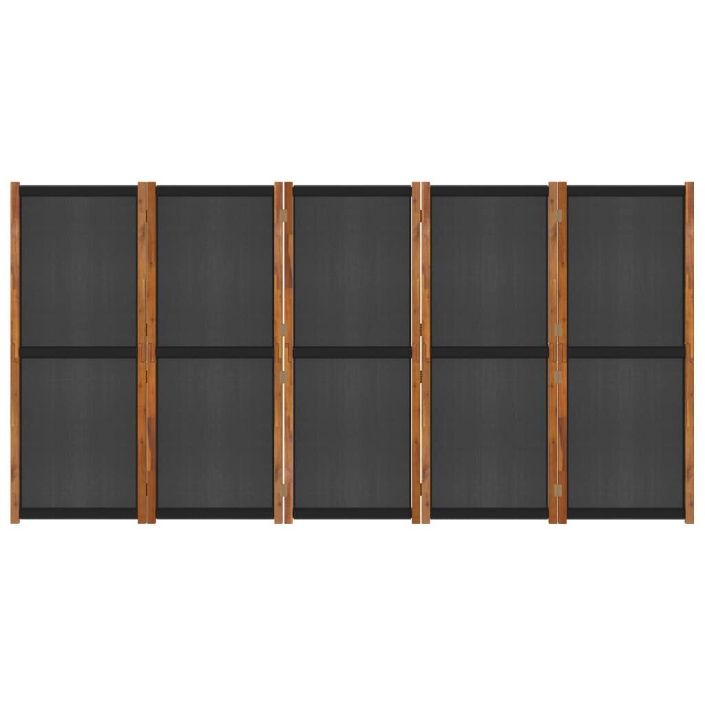 vidaXL 5-paneelinen tilanjakaja musta 350x180 cm hinta ja tiedot | Sermit ja tilanjakajat | hobbyhall.fi