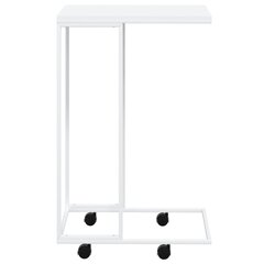 vidaXL Sivupöytä pyörillä valkoinen 40x30x63,5 cm tekninen puu hinta ja tiedot | Sohvapöydät | hobbyhall.fi