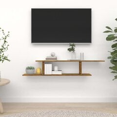 vidaXL Seinäkiinnitettävä TV-hylly savutammi 125x18x23 cm tekninen puu hinta ja tiedot | EU Huonekalut ja sisustus | hobbyhall.fi