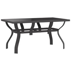 vidaXL Puutarhapöytä harmaa ja musta 140x70x70 cm teräs ja lasi hinta ja tiedot | Puutarhapöydät | hobbyhall.fi