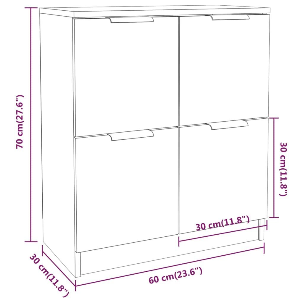 vidaXL Senkki savutammi 60x30x70 cm tekninen puu hinta ja tiedot | Olohuoneen kaapit ja lipastot | hobbyhall.fi