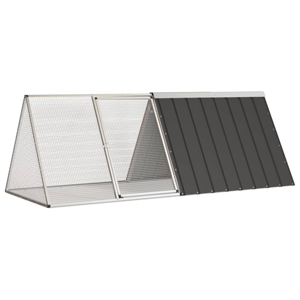 vidaXL Kanihäkki antrasiitti 504,5x80,5x71 cm galvanoitu teräs hinta ja tiedot | Kuljetushäkit ja kuljetuslaatikot | hobbyhall.fi