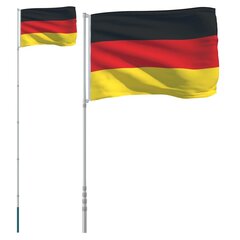 vidaXL Saksan lippu ja lipputanko 5,55 m alumiini hinta ja tiedot | Liput | hobbyhall.fi