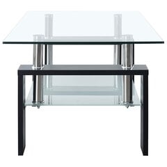 vidaXL Sohvapöytä musta ja läpinäkyvä 95x55x40 cm karkaistu lasi hinta ja tiedot | Sohvapöydät | hobbyhall.fi
