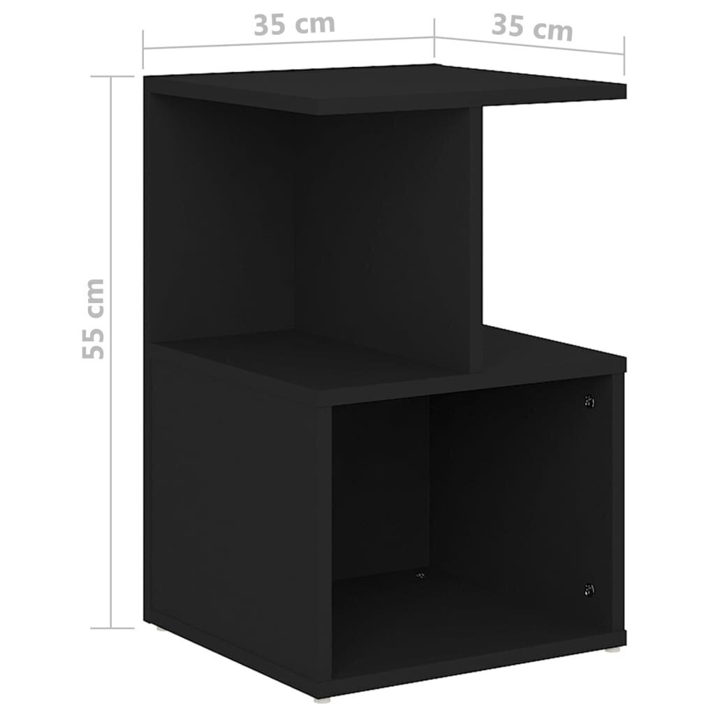 vidaXL Yöpöydät 2 kpl musta 35x35x55 cm lastulevy hinta ja tiedot | Yöpöydät | hobbyhall.fi