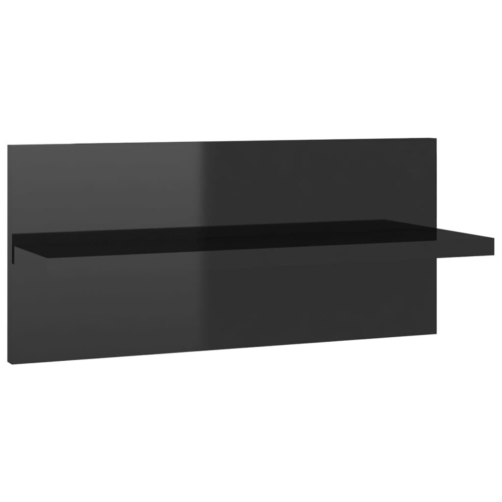 vidaXL Seinähyllyt 2 kpl korkeakiilto musta 40x11,5x18 cm hinta ja tiedot | Hyllyt | hobbyhall.fi