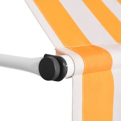 vidaXL Sisäänkelattava markiisi 300 cm oranssivalkoiset raidat hinta ja tiedot | Aurinkovarjot ja markiisit | hobbyhall.fi