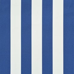 vidaXL Sisäänkelattava markiisi 400x150 cm sininen ja valkoinen hinta ja tiedot | Aurinkovarjot ja markiisit | hobbyhall.fi