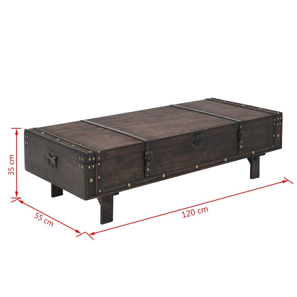 vidaXL Sohvapöytä vintagetyyli puu 120x55x35 cm hinta ja tiedot | Sohvapöydät | hobbyhall.fi