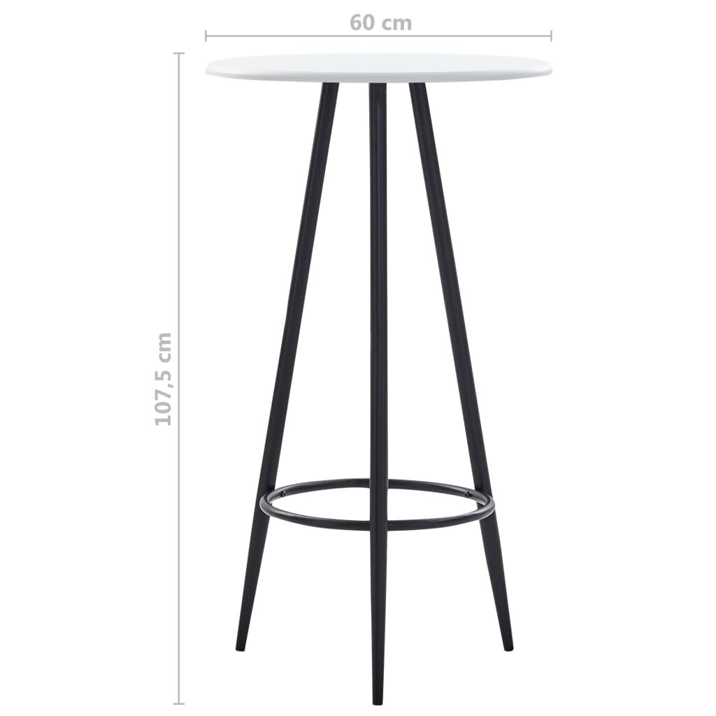 vidaXL Baaripöytä valkoinen 60x107,5 cm MDF hinta ja tiedot | Ruokapöydät | hobbyhall.fi