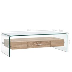 vidaXL Sohvapöytä kirkas 98x45x31 cm karkaistu lasi hinta ja tiedot | Sohvapöydät | hobbyhall.fi