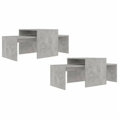 vidaXL Sohvapöytäsarja betoninharmaa 100x48x40 cm lastulevy hinta ja tiedot | Sohvapöydät | hobbyhall.fi