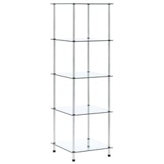 vidaXL 5-kerroksinen hylly läpinäkyvä 40x40x130 cm karkaistu lasi hinta ja tiedot | Hyllyt | hobbyhall.fi