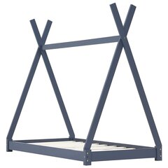 vidaXL Lasten sängynrunko harmaa täysi mänty 80x160 cm hinta ja tiedot | Lastensängyt | hobbyhall.fi