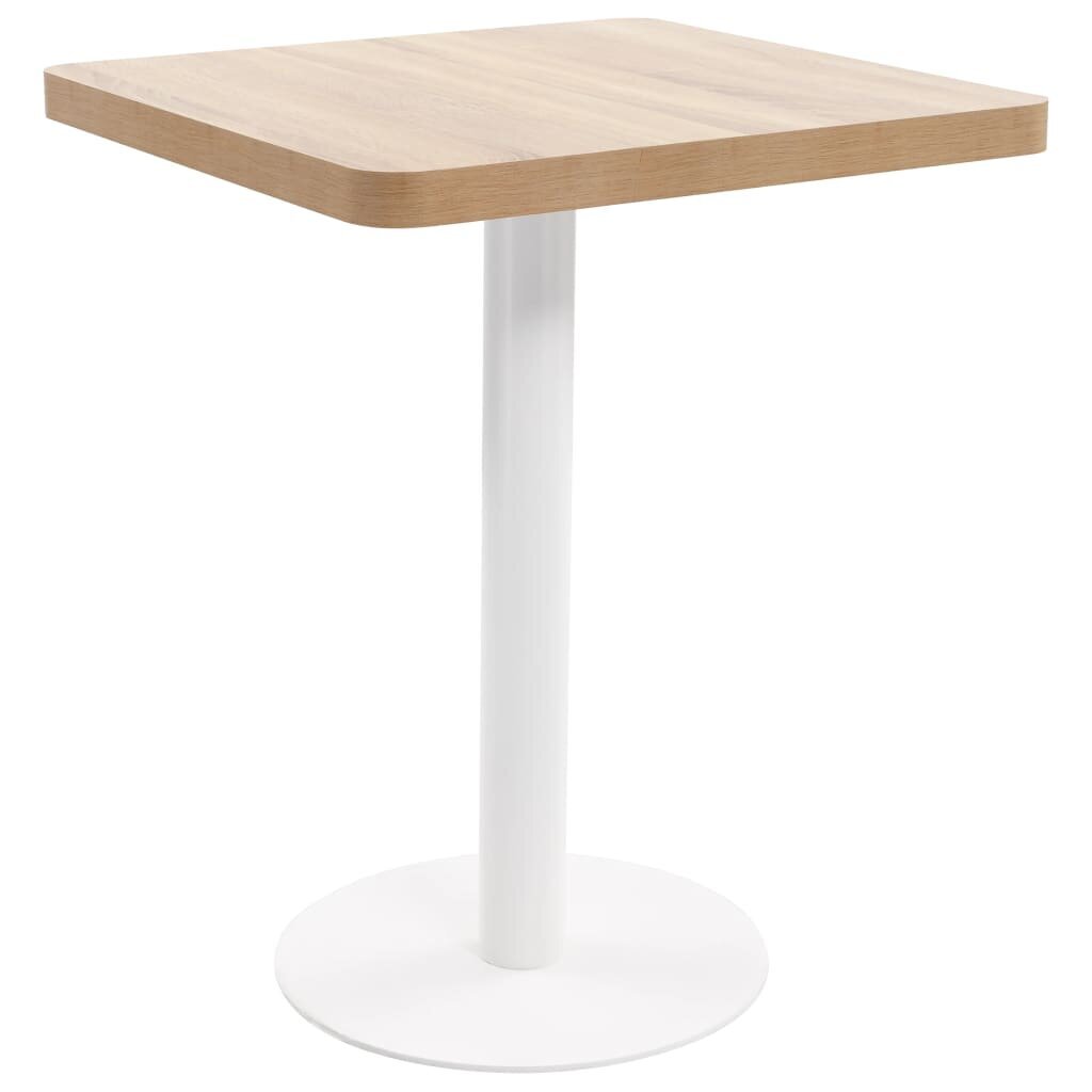 vidaXL Bistropöytä vaaleanruskea 60x60 cm MDF hinta ja tiedot | Ruokapöydät | hobbyhall.fi