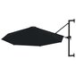vidaXL Seinäkiinnitteinen aurinkovarjo metallitolppa 300 cm musta hinta ja tiedot | Aurinkovarjot ja markiisit | hobbyhall.fi