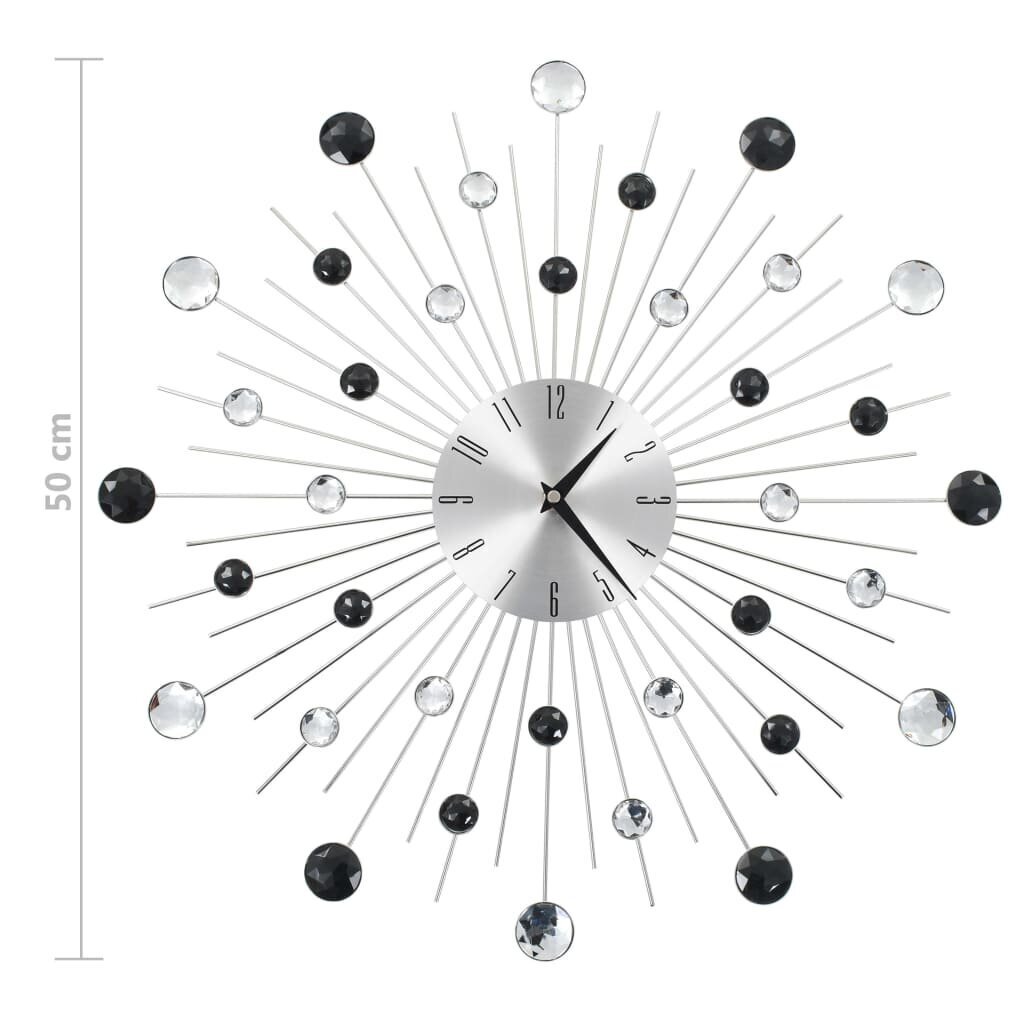 vidaXL Seinäkello kvartsikoneisto moderni muotoilu 50 cm hinta ja tiedot | Kellot | hobbyhall.fi