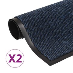 vidaXL Kuramatot 2 kpl suorakulmainen nukkapinta 90x150 cm sininen hinta ja tiedot | Ovimatot | hobbyhall.fi