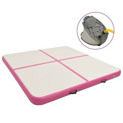 vidaXL Täytettävä voimistelumatto pumpulla 200x200x10 cm PVC pinkki hinta ja tiedot | Joogamatot | hobbyhall.fi