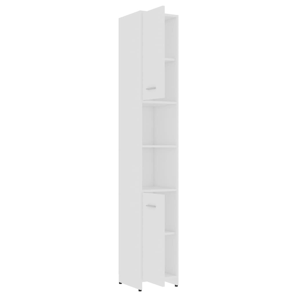 vidaXL Kylpyhuonekaappi valkoinen 30x30x183,5 cm lastulevy hinta ja tiedot | Kylpyhuonekaapit | hobbyhall.fi