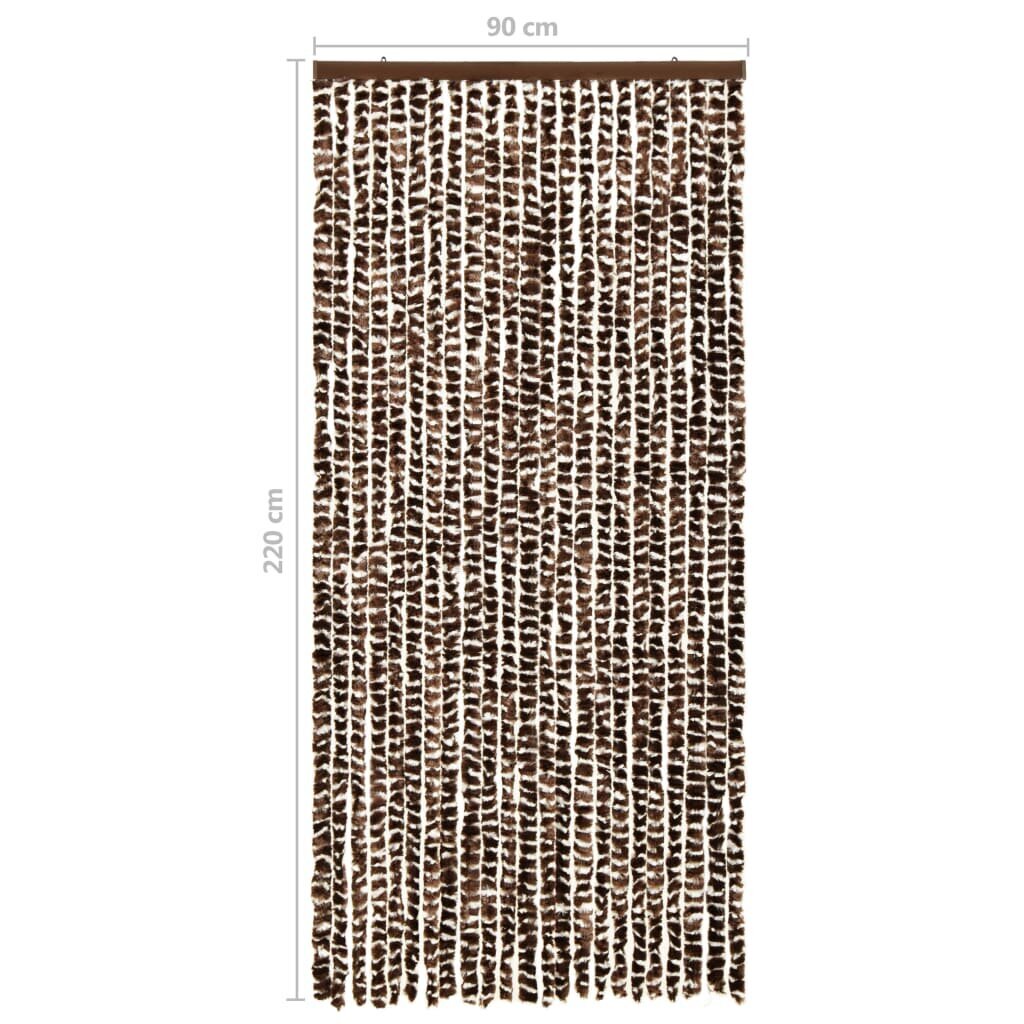 vidaXL Hyönteisverho ruskea ja valkoinen 90x220 cm Chenille hinta ja tiedot | Hyttysverkot | hobbyhall.fi