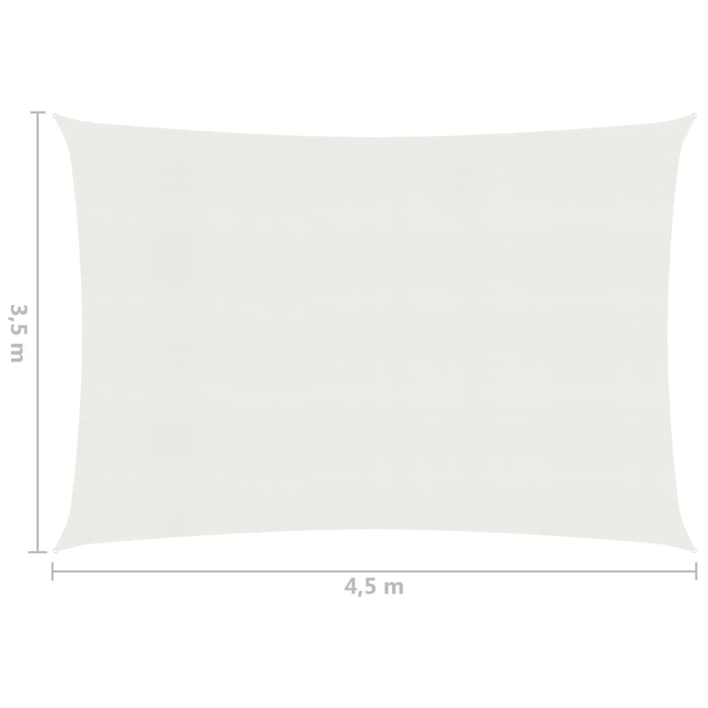 vidaXL Aurinkopurje 160 g/m² valkoinen 3,5x4,5 m HDPE hinta ja tiedot | Aurinkovarjot ja markiisit | hobbyhall.fi