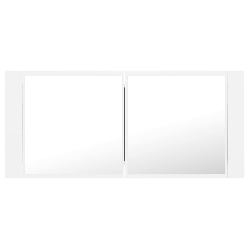 vidaXL Kylpyhuoneen LED-peilikaappi valkoinen 100x12x45 cm akryyli hinta ja tiedot | Kylpyhuonekaapit | hobbyhall.fi