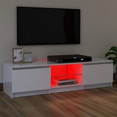 vidaXL TV-taso LED-valoilla korkeakiilto valkoinen 120x30x35,5 cm hinta ja tiedot | TV-tasot | hobbyhall.fi