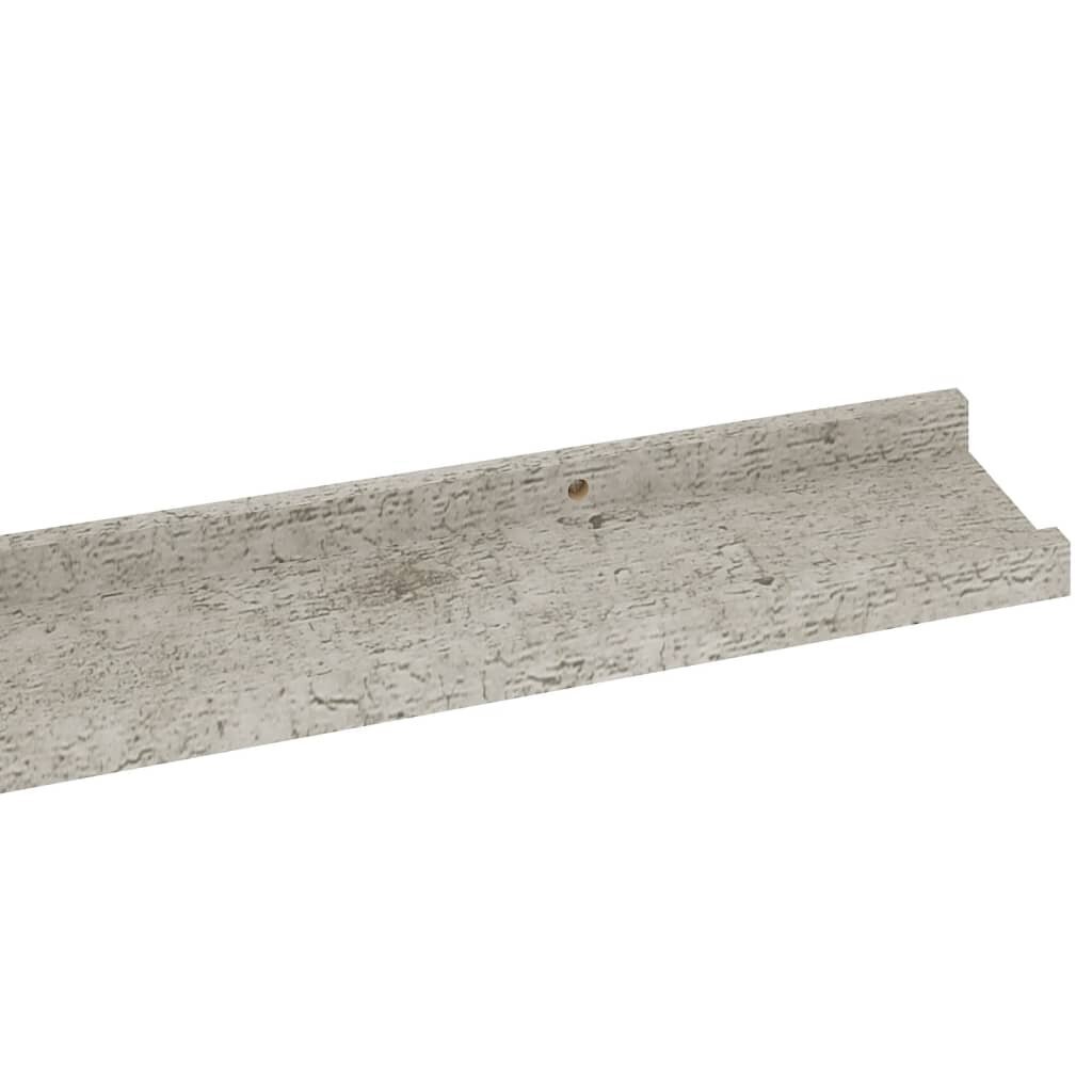 vidaXL Seinähyllyt 4 kpl betoninharmaa100x9x3 cm hinta ja tiedot | Hyllyt | hobbyhall.fi