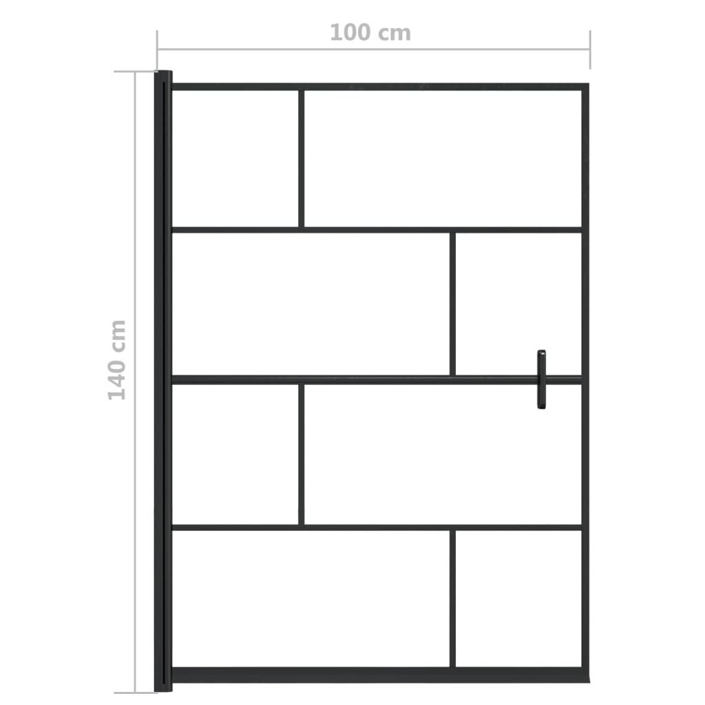 vidaXL Suihkuseinä ESG 100x140 cm musta hinta ja tiedot | Suihkuseinät ja -ovet | hobbyhall.fi