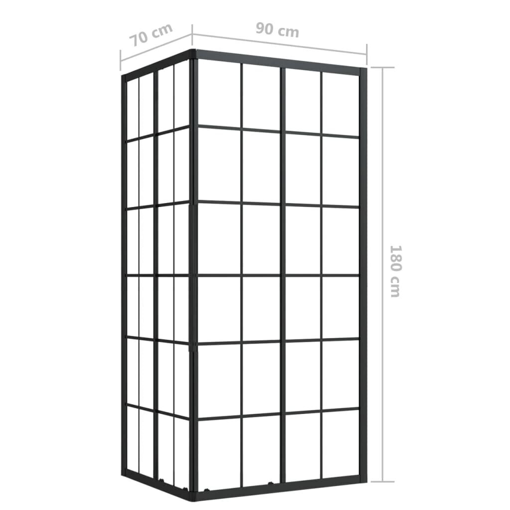 vidaXL Suihkukaappi ESG 90x70x180 cm hinta ja tiedot | Suihkukaapit ja suihkunurkat | hobbyhall.fi