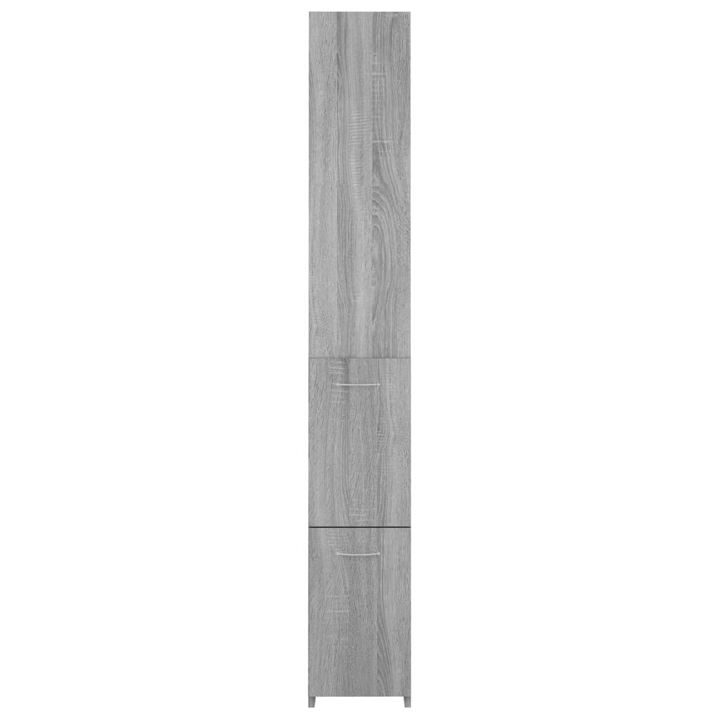 vidaXL Kylpyhuoneen kaappi harmaa Sonoma 25x26,5x170 cm tekninen puu hinta ja tiedot | Kylpyhuonekaapit | hobbyhall.fi